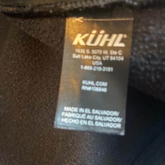 Mens KUHL Black Full Zip Thumb Holes Faux Leather Trim Sherpa Fleece Jacket Sz M - Picture 7 of 7